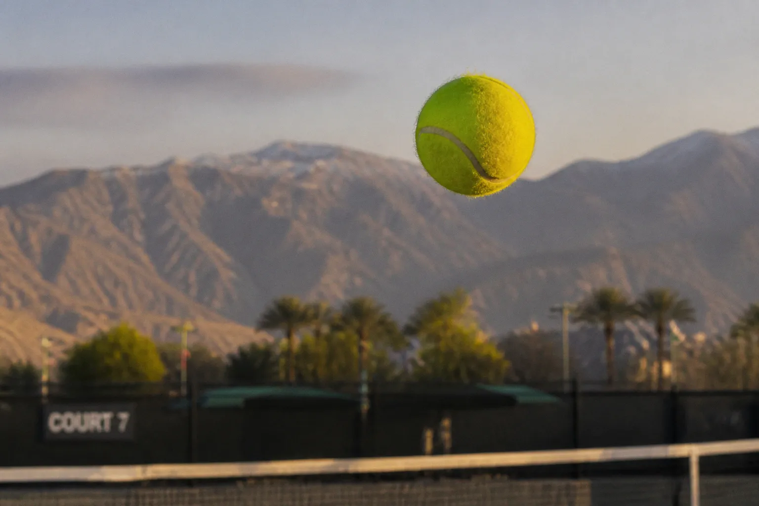 Indian Wells dry air: predicting the desert ball flight