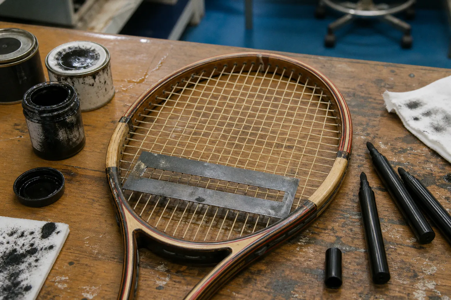 Racket stencils: the history of tennis string branding